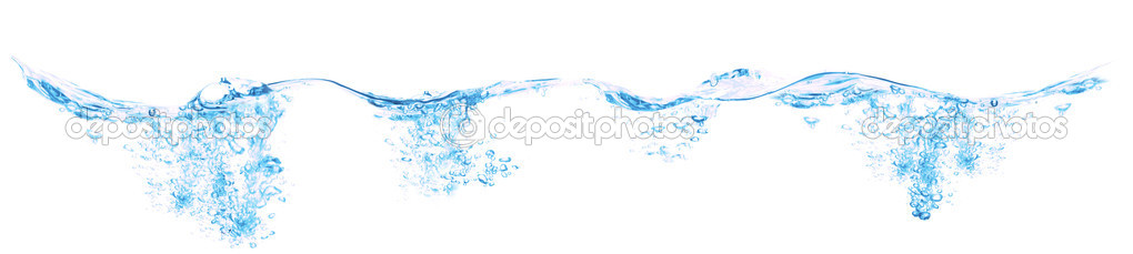 Water wave collage isolated on white