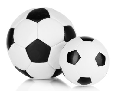 futbol topları üzerinde beyaz izole