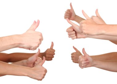 daha fazla el üzerinde beyaz izole katılım