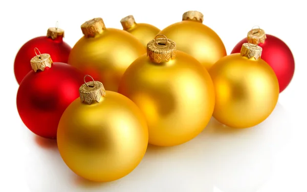 Красиві різдвяні кульки, ізольовані на білому — стокове фото