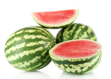 Olgun karpuz üzerinde beyaz izole