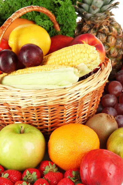 Verschiedenes Obst und Gemüse aus nächster Nähe — Stockfoto