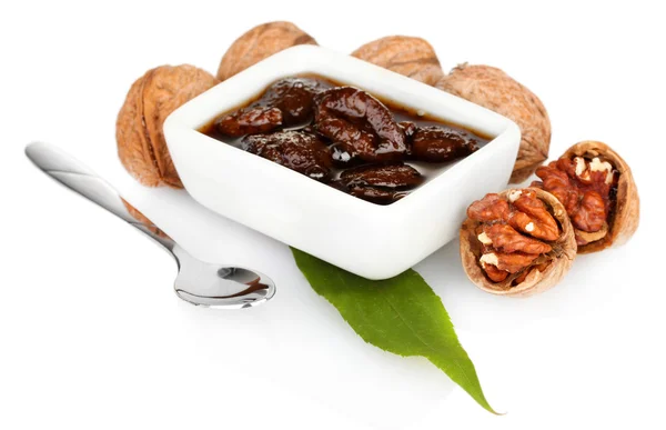 Mermelada de nueces en un tazón — Foto de Stock