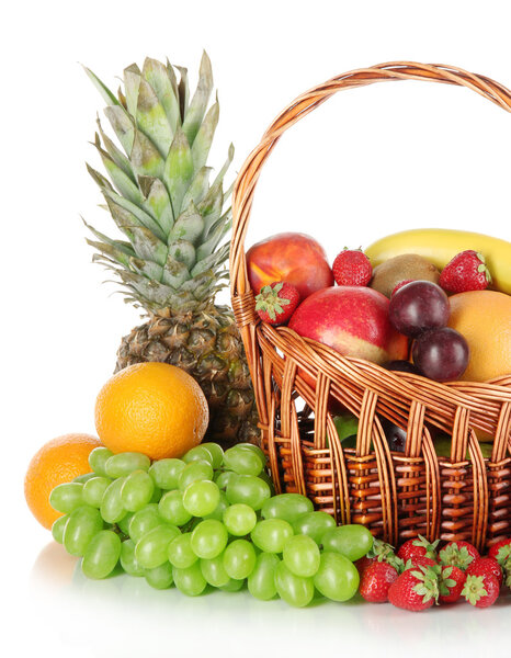 Different fruits isolated on white