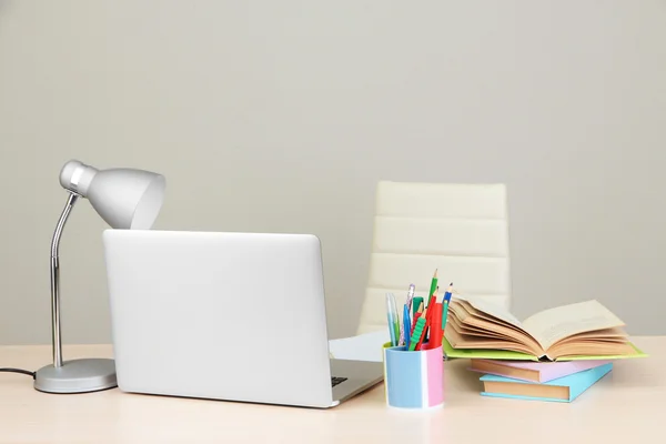 Home workplace with computer, close up — Stock Photo, Image
