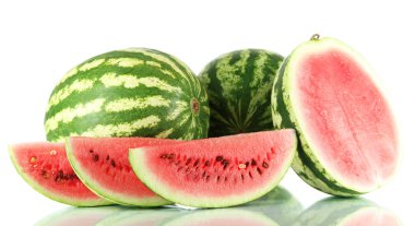 Olgun karpuz üzerinde beyaz izole