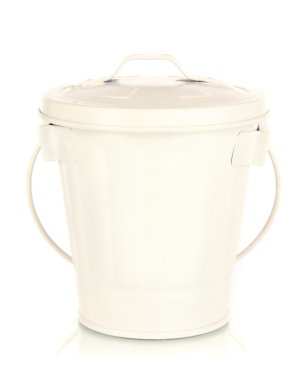 geri dönüşüm kutusu üzerinde beyaz izole