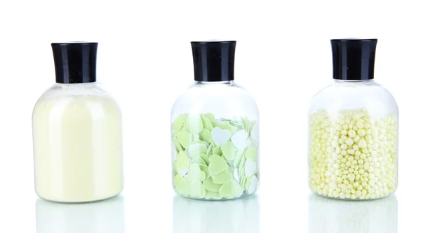 Aromaterapi mineraler - färgglada badsalt isolerad på vit — Stockfoto