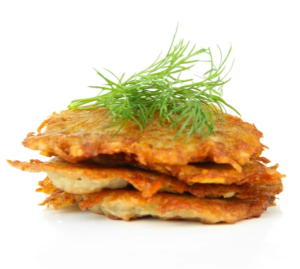 Panqueques de patata, aislados en blanco — Foto de Stock