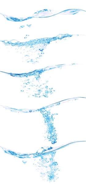 Su dalgası kolaj üzerinde beyaz izole — Stok fotoğraf