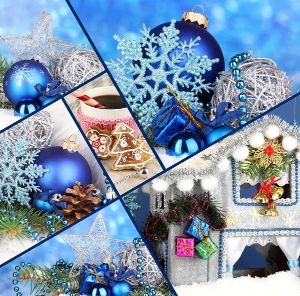 Collage di Natale tempo e decorazioni — Foto Stock