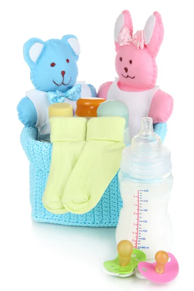 Akcesoria dla niemowląt na białym tle — Zdjęcie stockowe