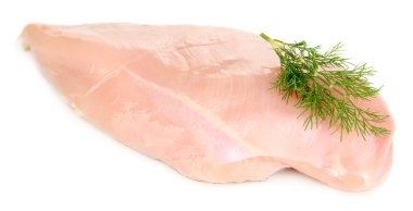 beyaz izole çiğ tavuk fileto