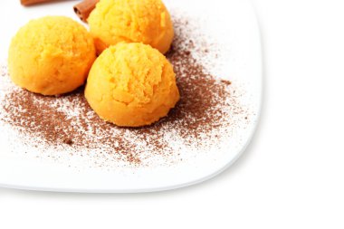 lezzetli dondurma tabağı yakın çekim