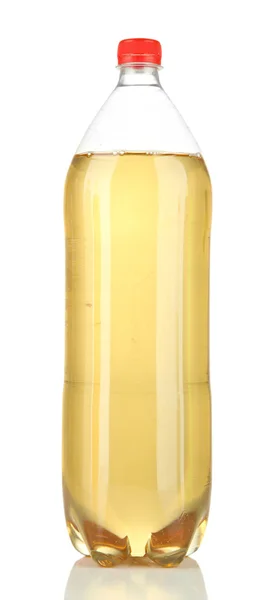 Garrafa com bebida saborosa, isolada em branco — Fotografia de Stock