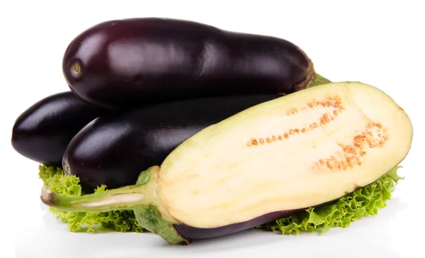 Fresh eggplants isolated on white — Stock Photo, Image