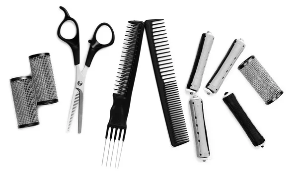 Професійні перукарські інструменти ізольовані на білому — стокове фото