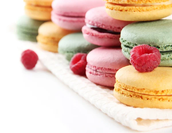 Gentle macaroons isolated on white — Stock Photo, Image