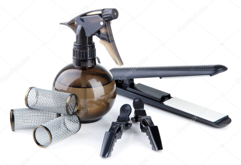 Professional hairdresser tools, isolated on white