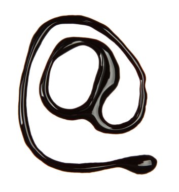 çikolata şurubu, beyaz izole yapılmış web işareti