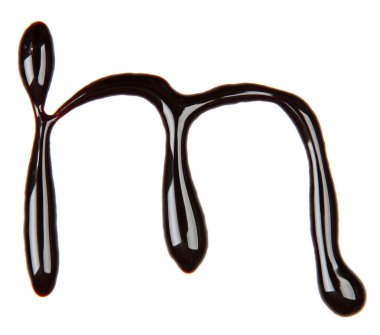 küçük harf çikolata şurubu, beyaz izole yapılmış alfabesi