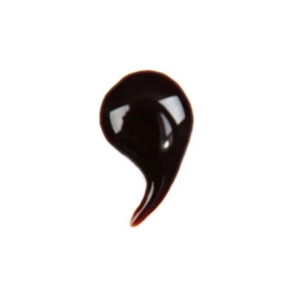 Punctuation mark made from chocolate syrup, isolated on white — Stock Photo, Image