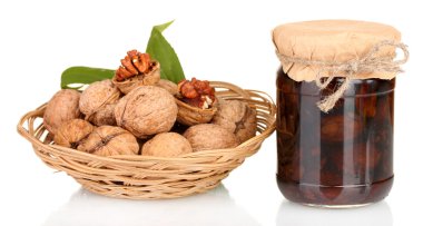 reçel kavanoz ceviz ve ceviz sepet