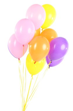 Beyaz üzerinde izole edilmiş renkli balonlar