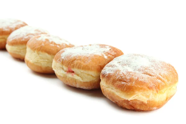 Νόστιμα ντόνατς, απομονωμένα σε λευκό — Φωτογραφία Αρχείου