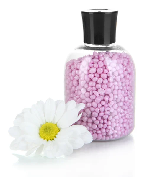 Aromatherapie Mineralien - buntes Badesalz isoliert auf weiß — Stockfoto