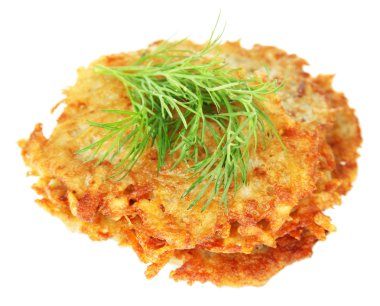 patates gözlemesi, üzerinde beyaz izole