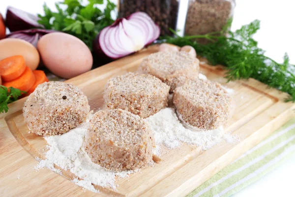 Polpette di carne a bordo su tovagliolo — Foto Stock