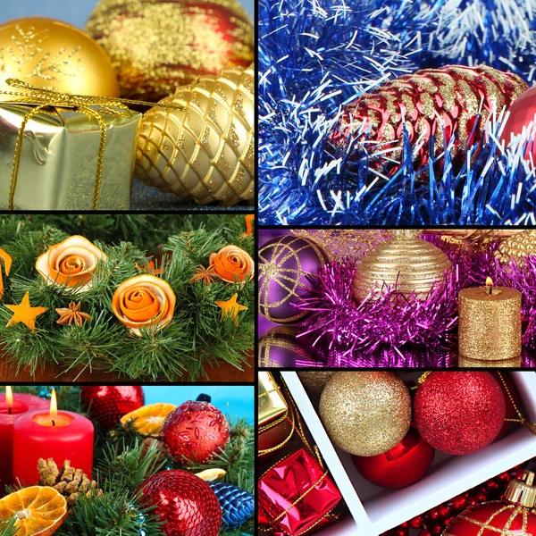 Collage de decoraciones navideñas —  Fotos de Stock