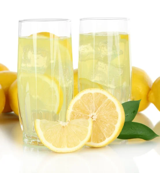 Delicious lemonade isolated on white — Stock Photo, Image