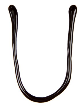 çikolata şurubu, beyaz izole yapılmış alfabesinde büyük harf.