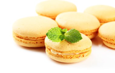 beyaz izole yumuşak macaroons