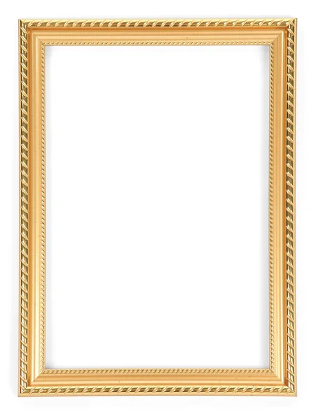 Marco dorado, aislado en blanco —  Fotos de Stock