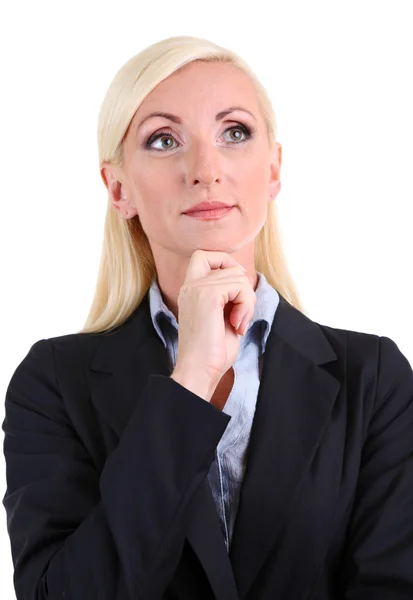 Mujer de negocios retrato aislado en blanco — Foto de Stock