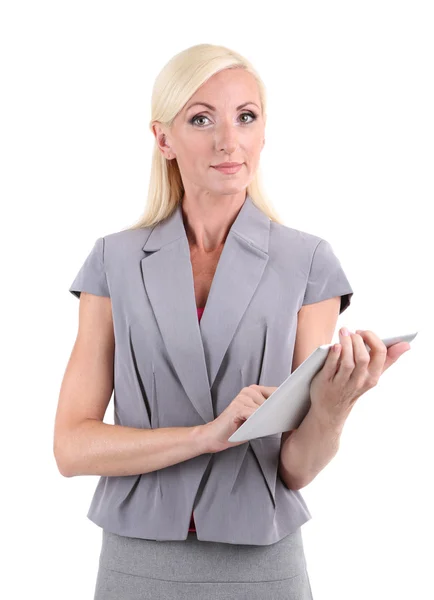 Mujer de negocios retrato aislado en blanco — Foto de Stock