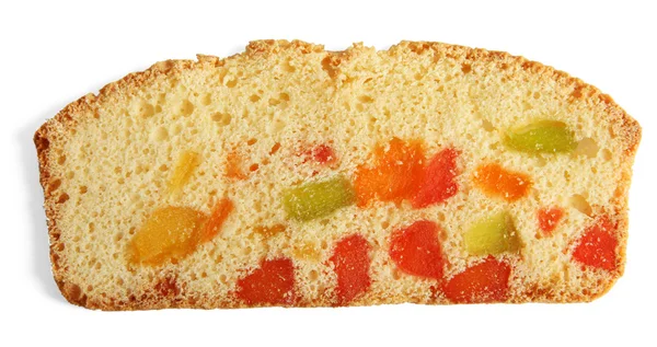 Biscotti with candied fruits, isolated on white — Stock Photo, Image