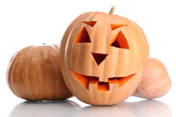 Calabazas de halloween, aisladas en blanco Imagen de archivo