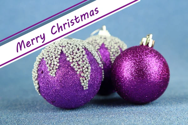 Christmas balls on blue background — Stock Photo, Image