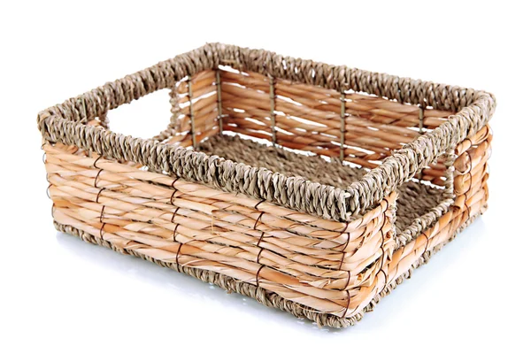 Wicker basket, isolated on white Stock Photo