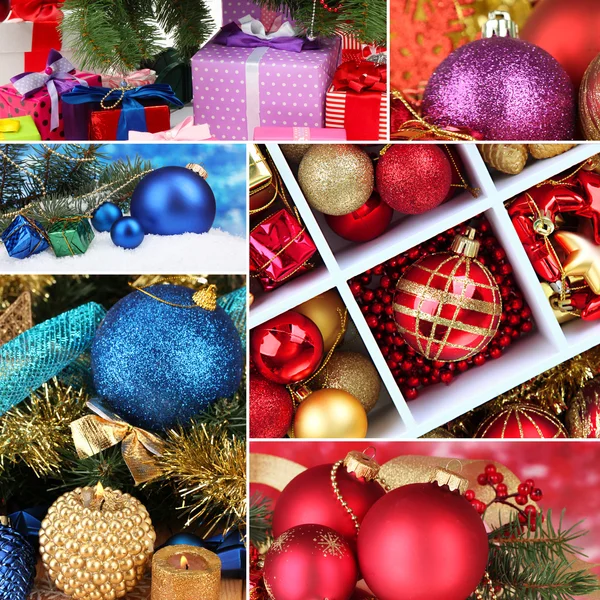 Kolaż świątecznych dekoracji — Zdjęcie stockowe