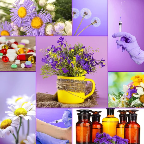 Collage de tema de la alergia — Foto de Stock
