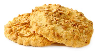 fıstık, üzerinde beyaz izole ile ev yapımı kurabiye