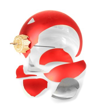 beyaz izole kırık Noel oyuncak