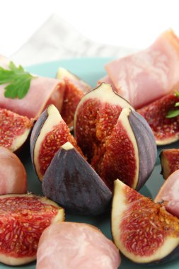 lezzetli incir ile jambon, yakın çekim