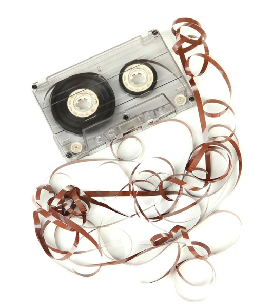 Cassete velha isolado em branco — Fotografia de Stock