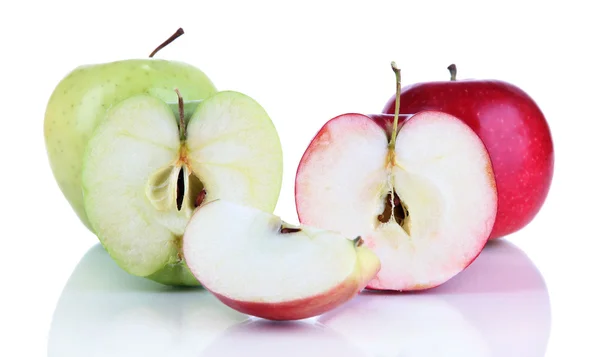 Sweet cut apples isolated on white — Stock Photo, Image